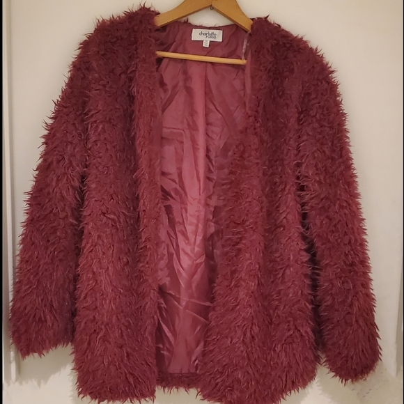 Charlotte Russe Pink faux Coat Jacket - Picture 6 of 7